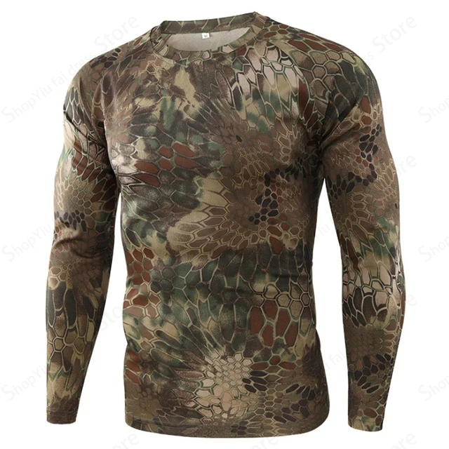 Mens Camo Long Sleeve T Shirt  - đánh giá và giá Hiking